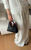 CH v-Cut Quilted hobo Top Handle Bag