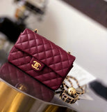 CH Quilted Caviar leather Mini Flap Bag 22cm