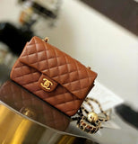 CH Quilted Caviar leather Mini Flap Bag 22cm