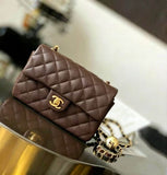 CH Quilted Caviar leather Mini Flap Bag 22cm