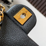 CH Quilted Caviar leather Mini Flap Bag 22cm
