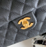 CH Quilted Caviar leather Mini Flap Bag 22cm