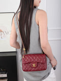 CH Quilted Caviar leather Mini Flap Bag 22cm