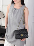 CH Quilted Caviar leather Mini Flap Bag 22cm