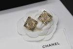 CH Gold Plated Square Pierced Earrings