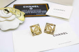 CH Gold Plated Square Pierced Earrings