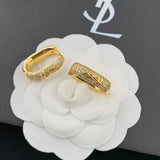 YSL Logo Crystal Earrings