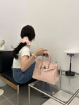 𝐇 Shiny Crocodile Leather Palladium Hardware Bag 25cm