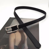 YSL Logo Black Leather Belt By YSL