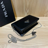 PRDA Brushed Leather Triangle Logo Wallet