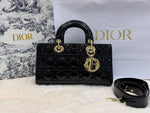 CD Lady Dior Cannage Glossy Leather Bag 26cm