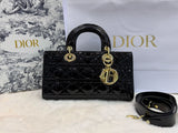 CD Lady Dior Cannage Glossy Leather Bag 26cm