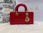 CD Lady Dior Cannage Glossy Leather Bag 26cm