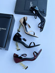 Patent Leather Opyum Ankle Strap Heels By YSL