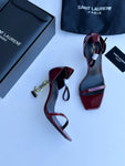 Patent Leather Opyum Ankle Strap Heels By YSL