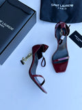 Patent Leather Opyum Ankle Strap Heels By YSL
