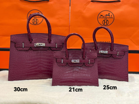 H Crocodile Silver Hardware Bag