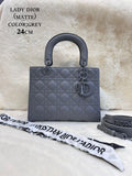 CD Lady Dior Bag In Matte Leather 24cm