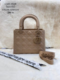 CD Lady Dior Bag In Matte Leather 24cm