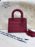 CD Lady Dior Bag In Matte Leather 24cm
