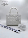 CD Lady Dior Bag In Matte Leather 24cm