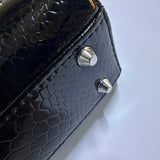 Lady Dior Python Silver Diamond Hardware Mini Chain Bag 17cm