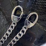 Lady Dior Python Silver Diamond Hardware Mini Chain Bag 17cm