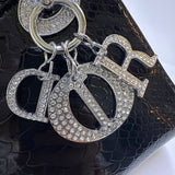 Lady Dior Python Silver Diamond Hardware Mini Chain Bag 17cm