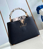 Capucines BB Top Handle Leather & Python Bag By LV