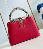 Capucines BB Top Handle Leather & Python Bag By LV
