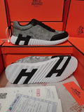 H Bouncing Leather & Fabric Material Sneakers For Men