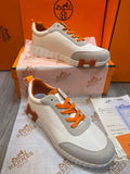 H Bouncing Leather & Fabric Material Sneakers For Men