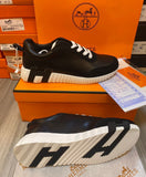 H Bouncing Leather & Fabric Material Sneakers For Men