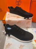 H Bouncing Leather & Fabric Material Sneakers For Men