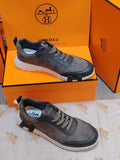 H Bouncing Leather & Fabric Material Sneakers For Men