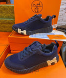 H Bouncing Leather & Fabric Material Sneakers For Men