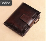 Men's Genuine Leather Wallet RFID Blocking Wallet - Saadstore