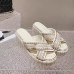 Luxury Women Wedge Slippers CH - Saadstore