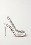 AQUAZURA Temptation Embellished Metallic pump