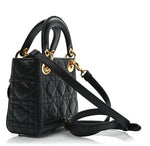 Lambskin Cannage Mini Lady Black Bag