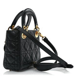 Lambskin Cannage Mini Lady Black Bag