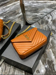 𝐒𝐍𝐓 𝐋𝐀𝐑𝐍𝐓 Saint Paris Black Matelasse Leather Large College Cassandre Flap Bag