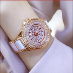 Luxury  Rhinestone Watch Women Gold Watch - Saadstore