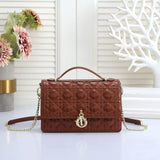 CD Dioramour Top Handle Shiny Leather Bag 24cm - Saadstore