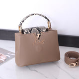 Capucines BB Top Handle Leather & Python Bag By LV - Saadstore
