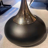 Open Circle Center Table Elegant Bedside Table White Carbon Steel Coffee Table Modern Black Nightstand Easy Assembly(COLOR, Black, white) - Saadstore