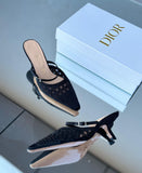 C.D Embroidered Mesh Capture Heels - Saadstore