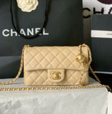 CH Quilted Mini Leather Flap Bag 22cm - Saadstore