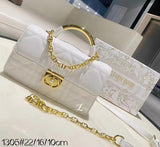 C.D Top Handle Bag In Metal - Saadstore