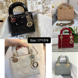 C.D Lady Dior Mini Shiny Chain Bag - Saadstore